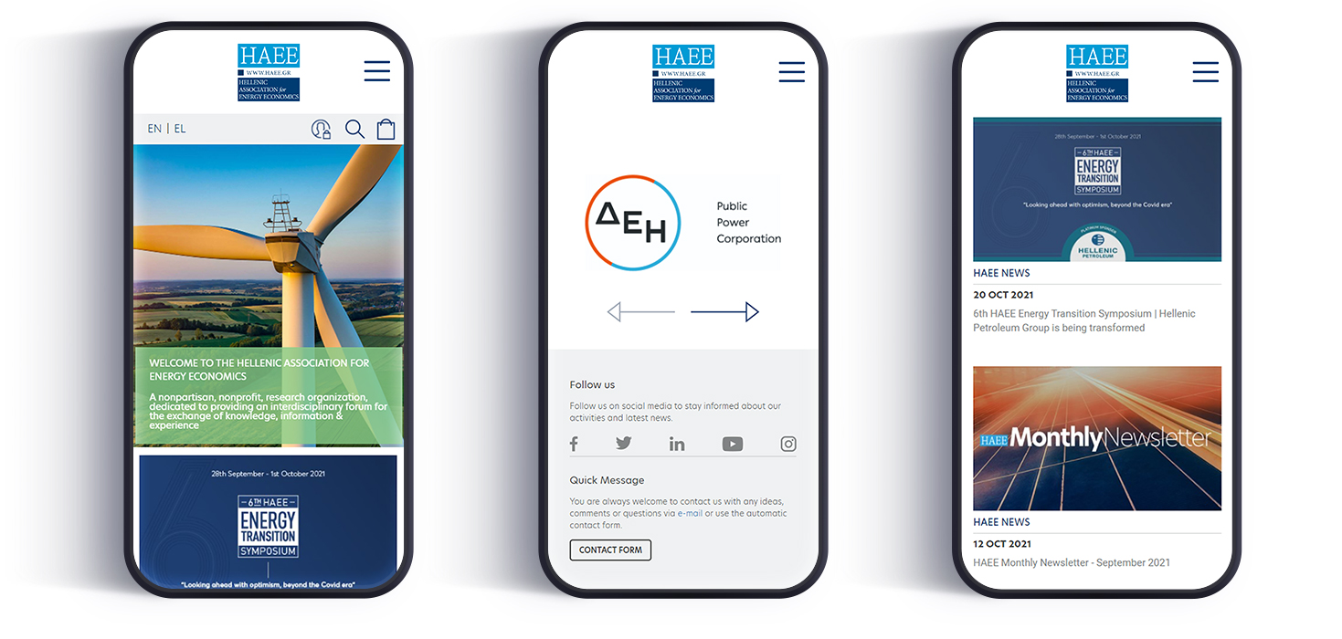 The HAEE website in mobile view ENERGY ECONOMICS