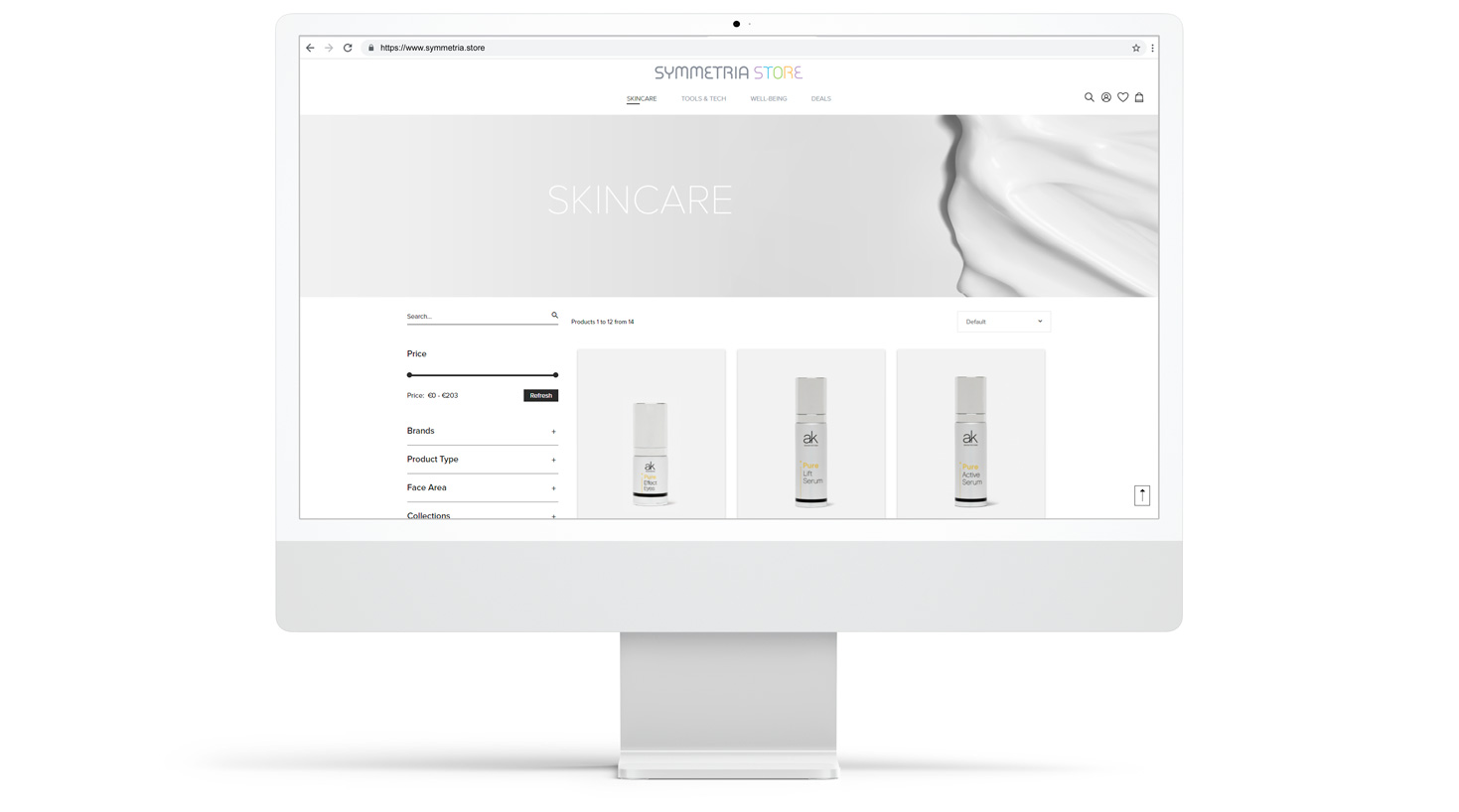 The Skincare Products listing page E-COMMERCE WEBSITE