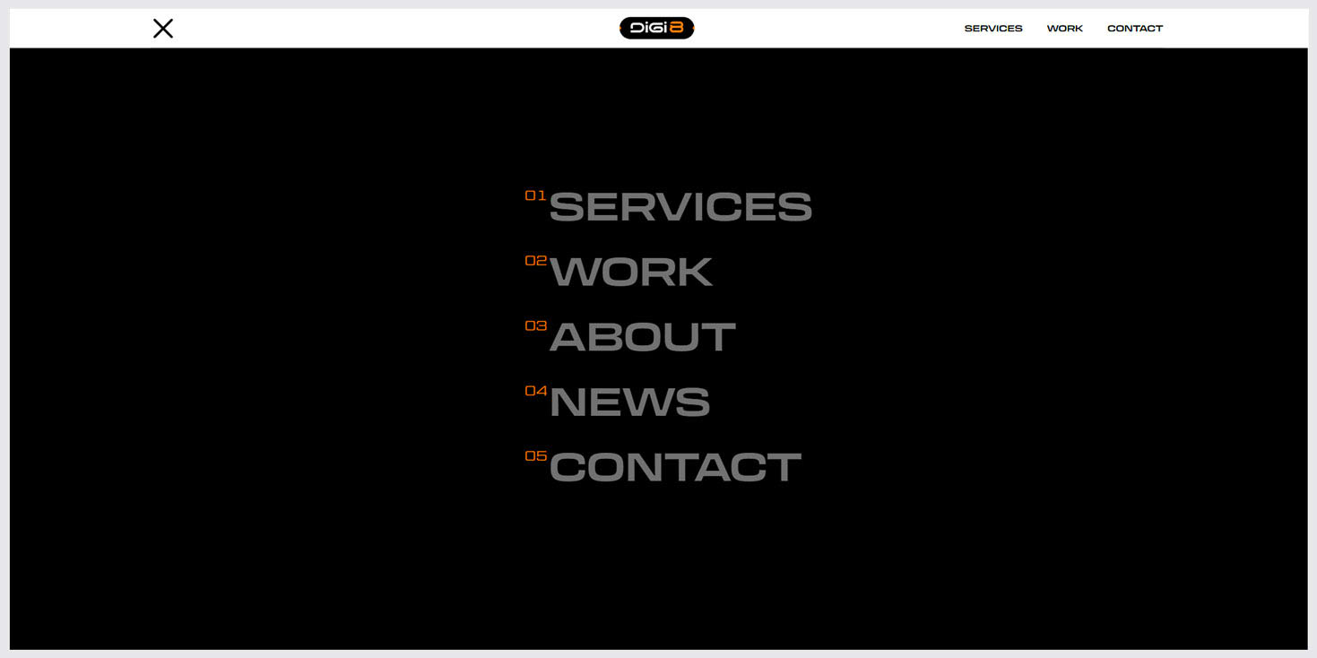 The website menu AUDIOVISUAL