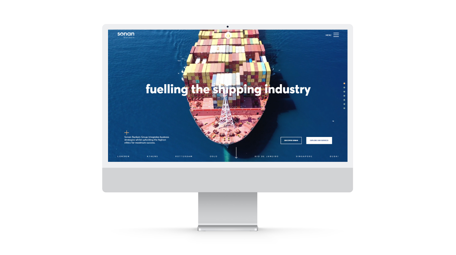 The website's landing page SHIPPING