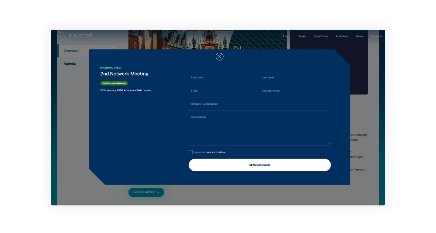 Express interest form WEB DESIGN AND DEVELOPMENT