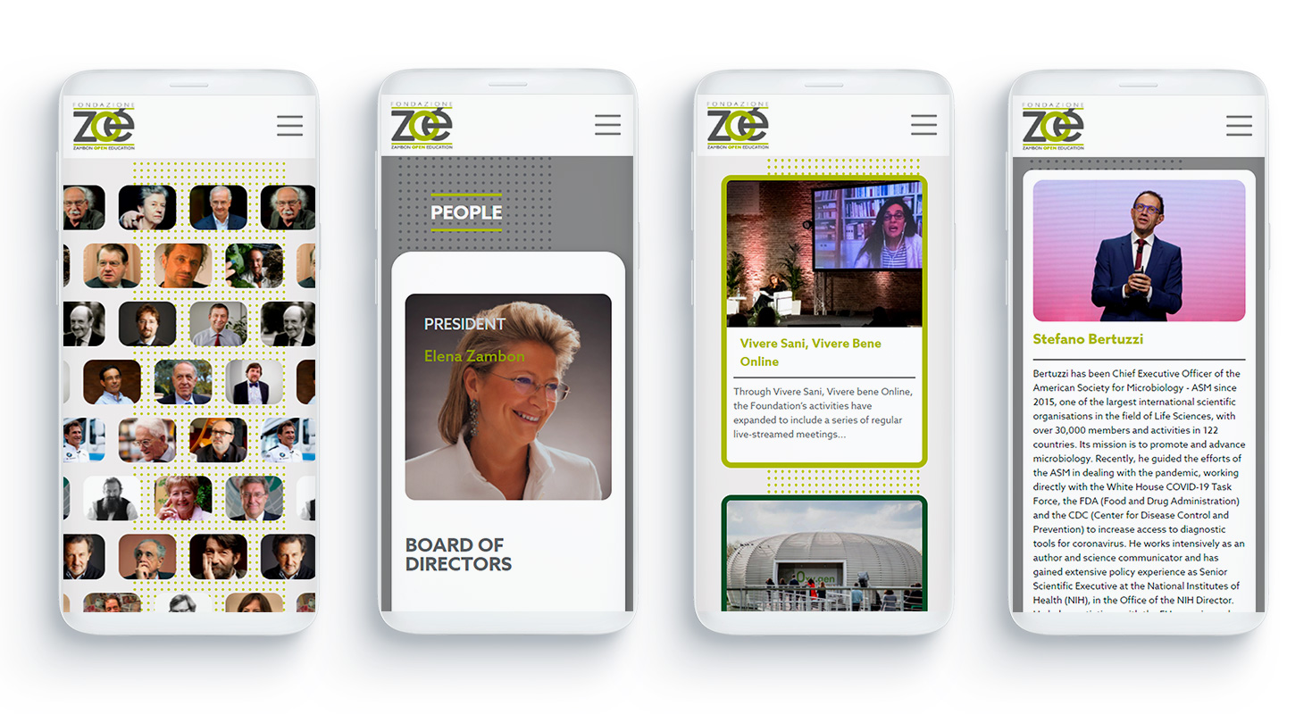 WEB DESIGN AND DEVELOPMENT Fondazione Zoé / Zambon Group