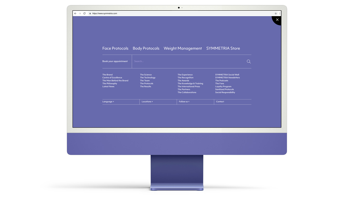 The full website menu MODERN RESPONSIVE WEB DESIGN