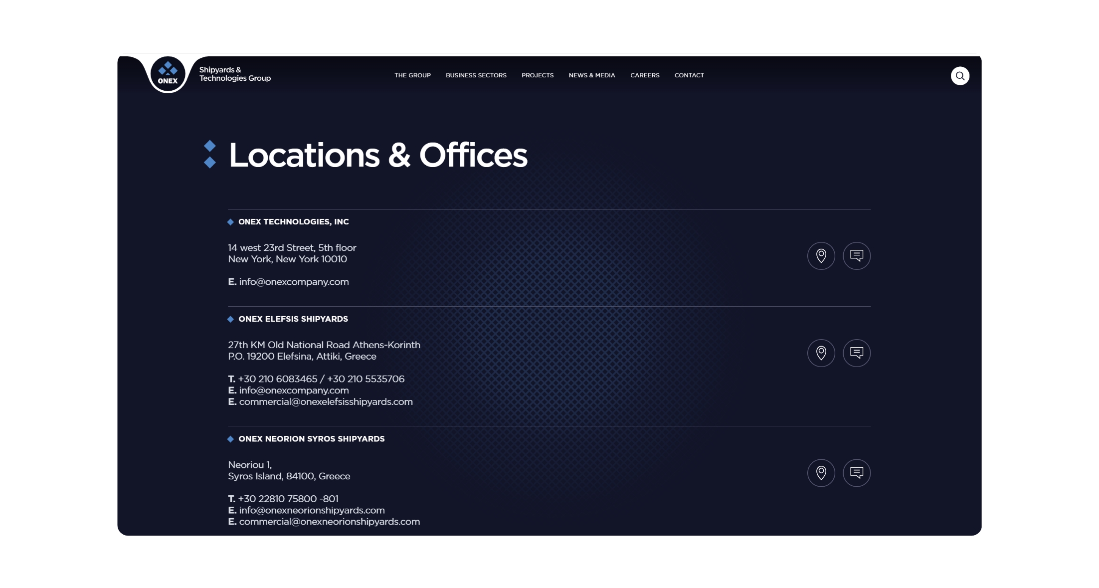 Locations & Offices page WEB DESIGN AND DEVELOPMENT