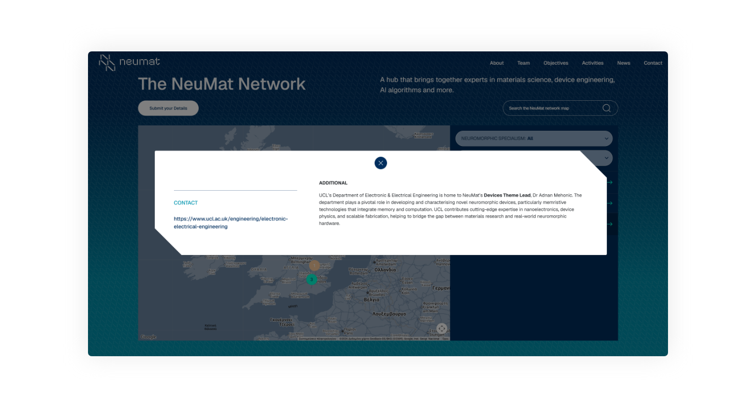 University Information tab WEB DESIGN AND DEVELOPMENT