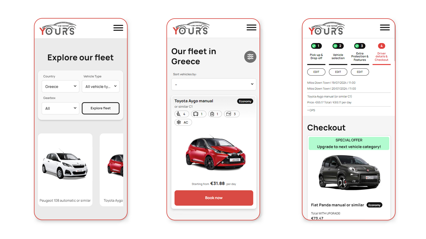 Various depictions of the website on a mobile screen WEBSITE DESIGN AND DEVELOPMENT