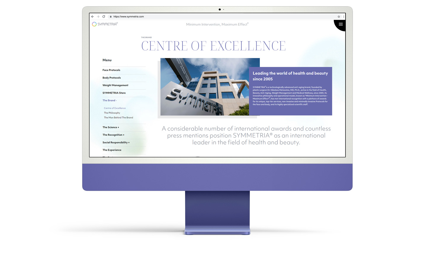 The SYMMETRIA® brand page MODERN RESPONSIVE WEB DESIGN