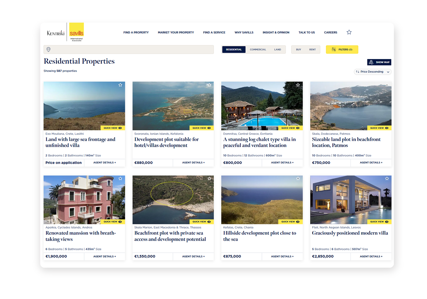 Residential Properties Page WEB DESIGN AND DEVELOPMENT