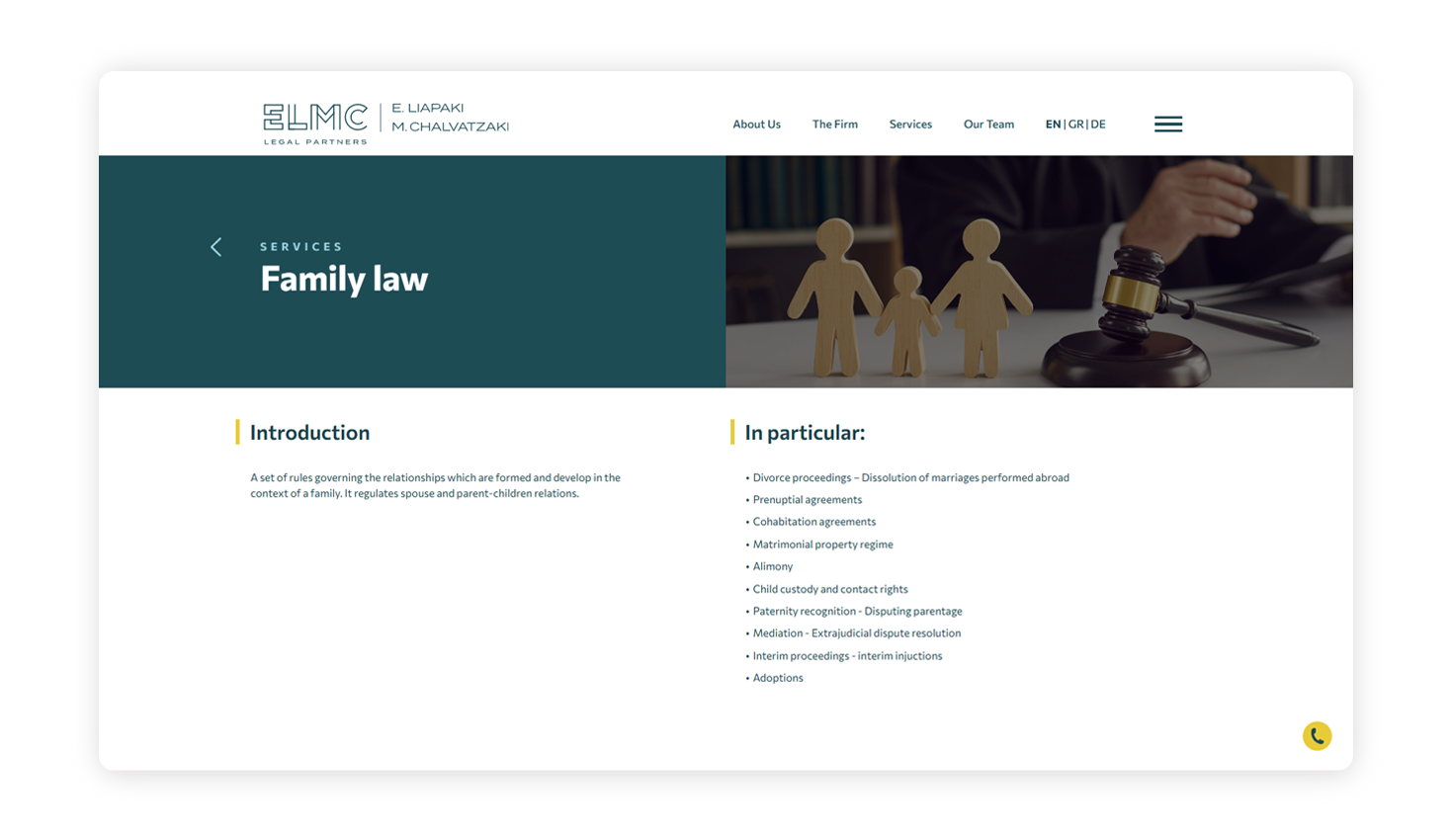 Services - Family Law WEB DESIGN AND DEVELOPMENT