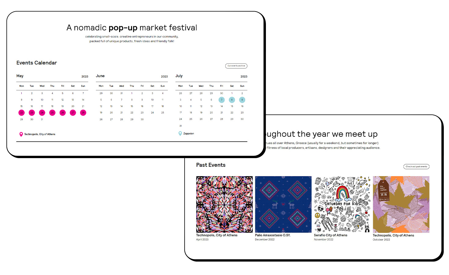 The events E-COMMERCE DESIGN AND DEVELOPMENT