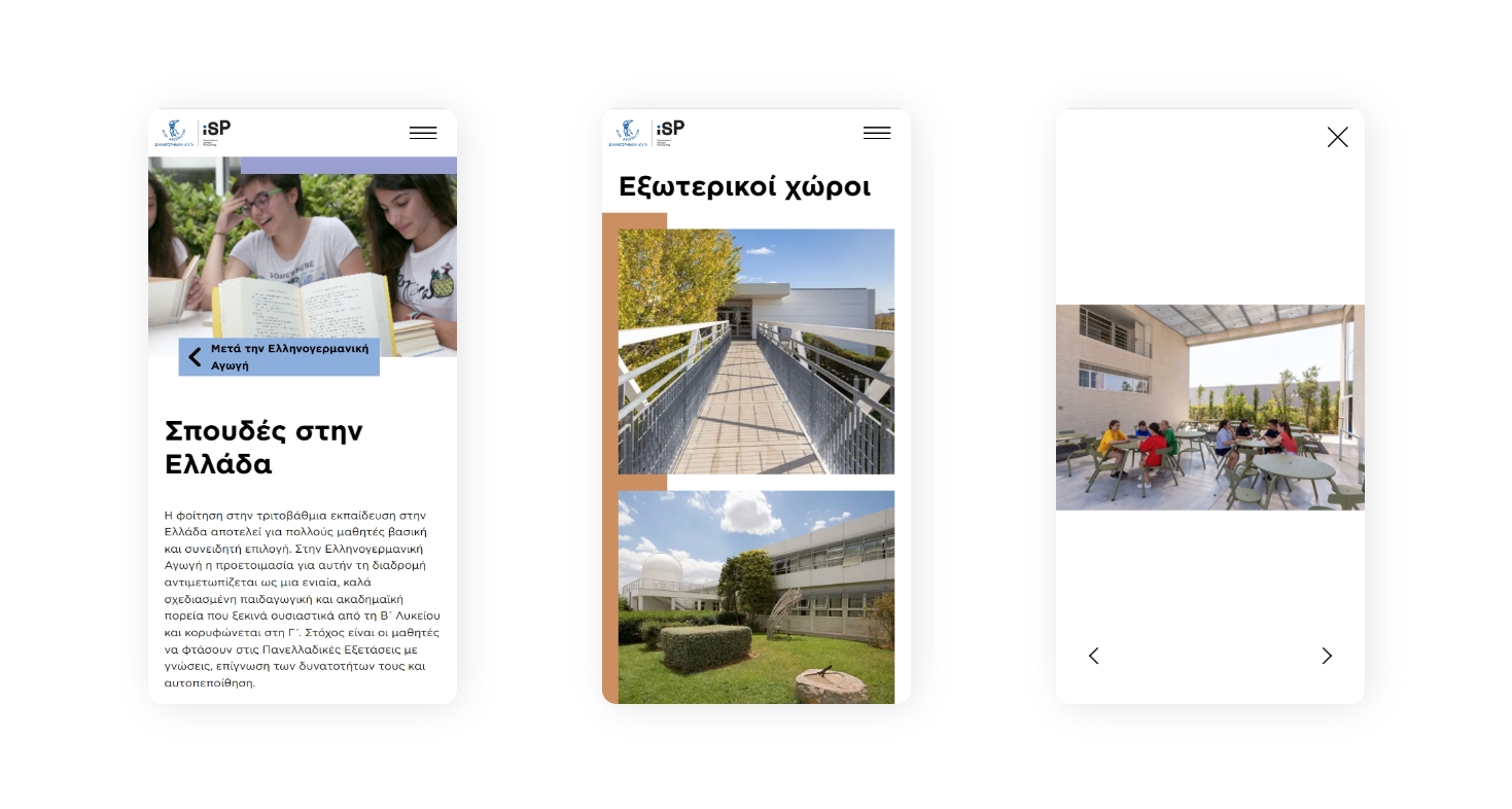 Various pages on mobile screens WEB DESIGN AND DEVELOPMENT