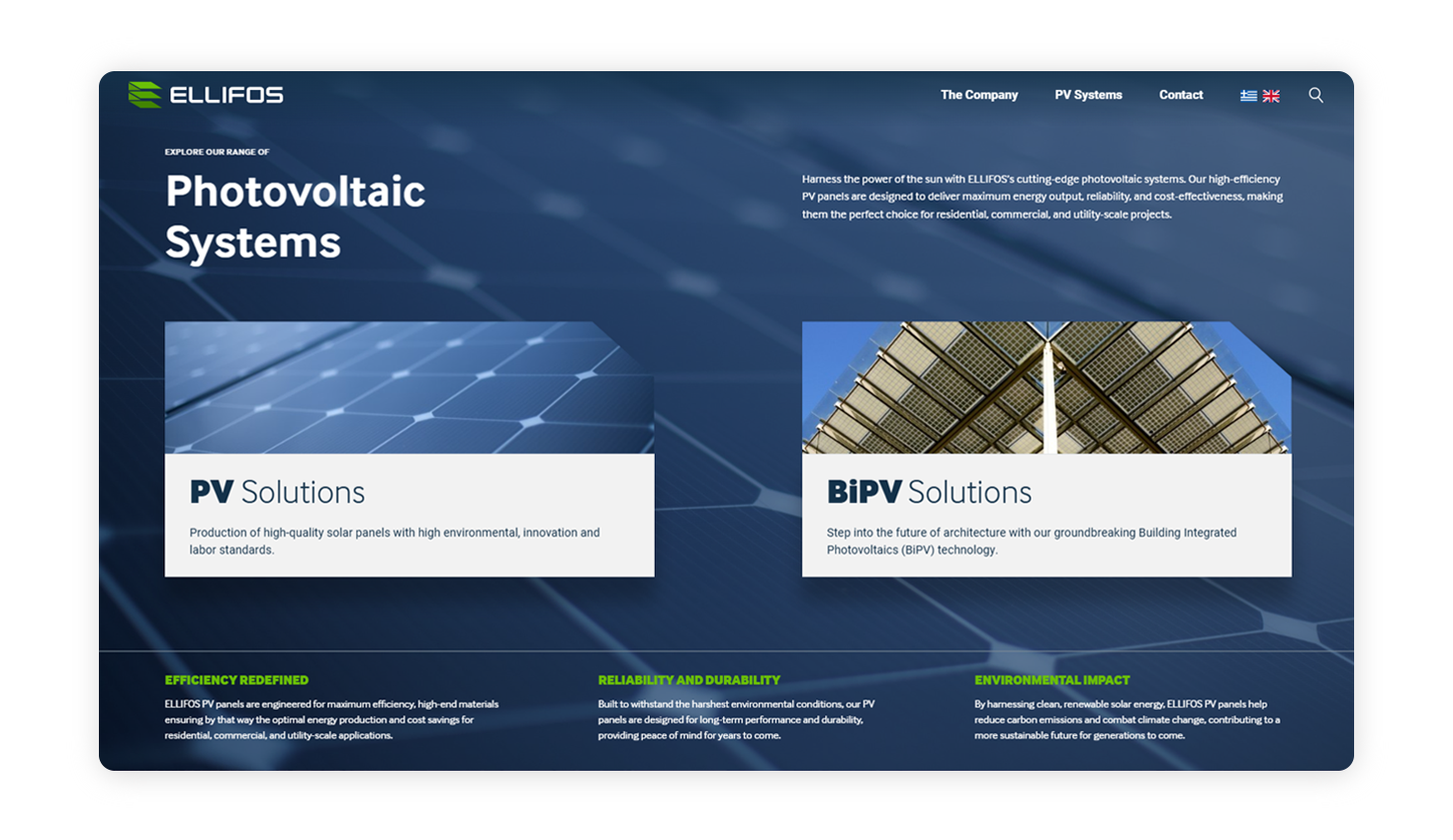 Photovoltaic Systems Presentation Page WEB DESIGN AND DEVELOPMENT