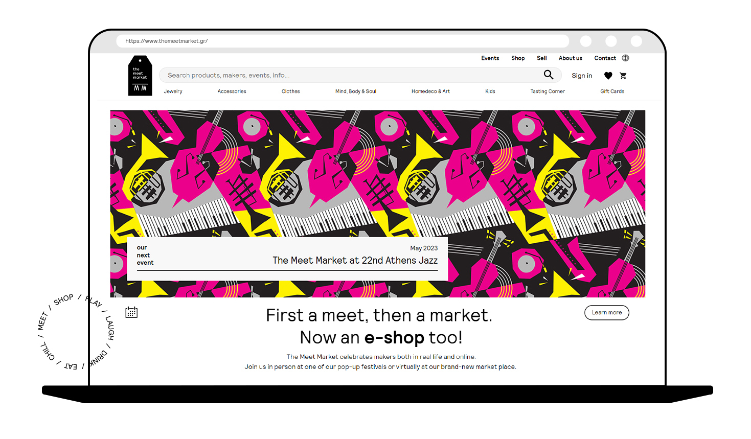 The Meet Market homepage E-COMMERCE DESIGN AND DEVELOPMENT