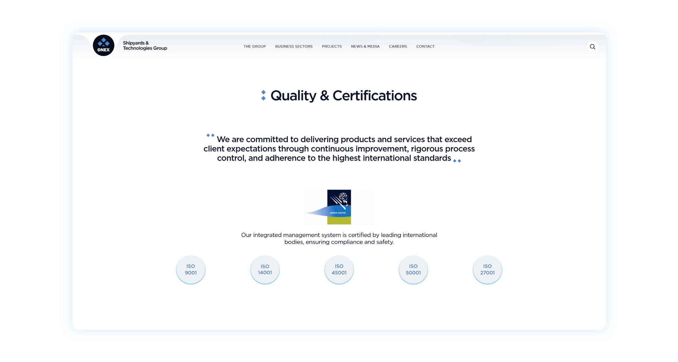 Quality and Certifications WEB DESIGN AND DEVELOPMENT