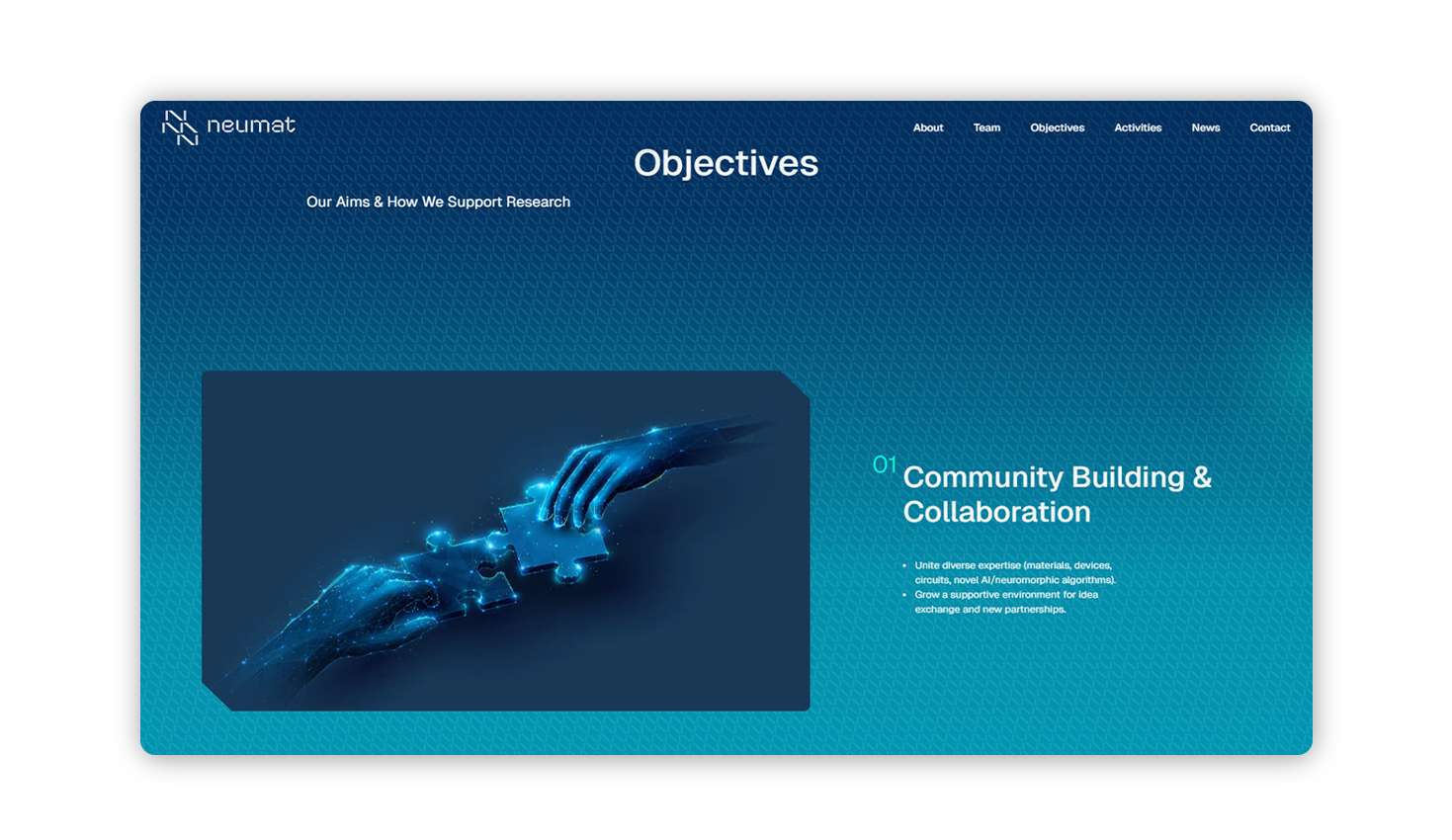 The homepage WEB DESIGN AND DEVELOPMENT