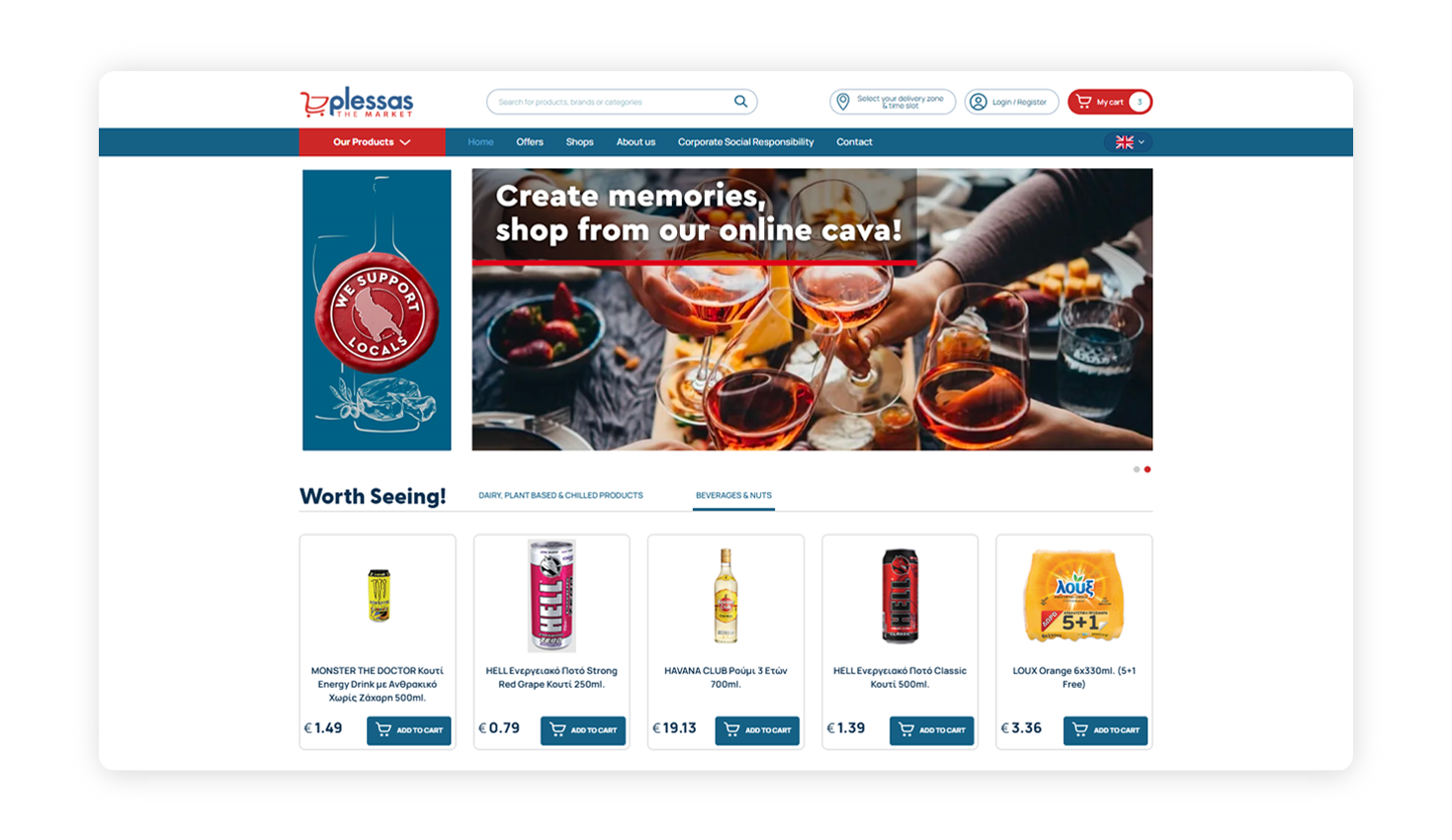 The homepage WEB DESIGN AND DEVELOPMENT