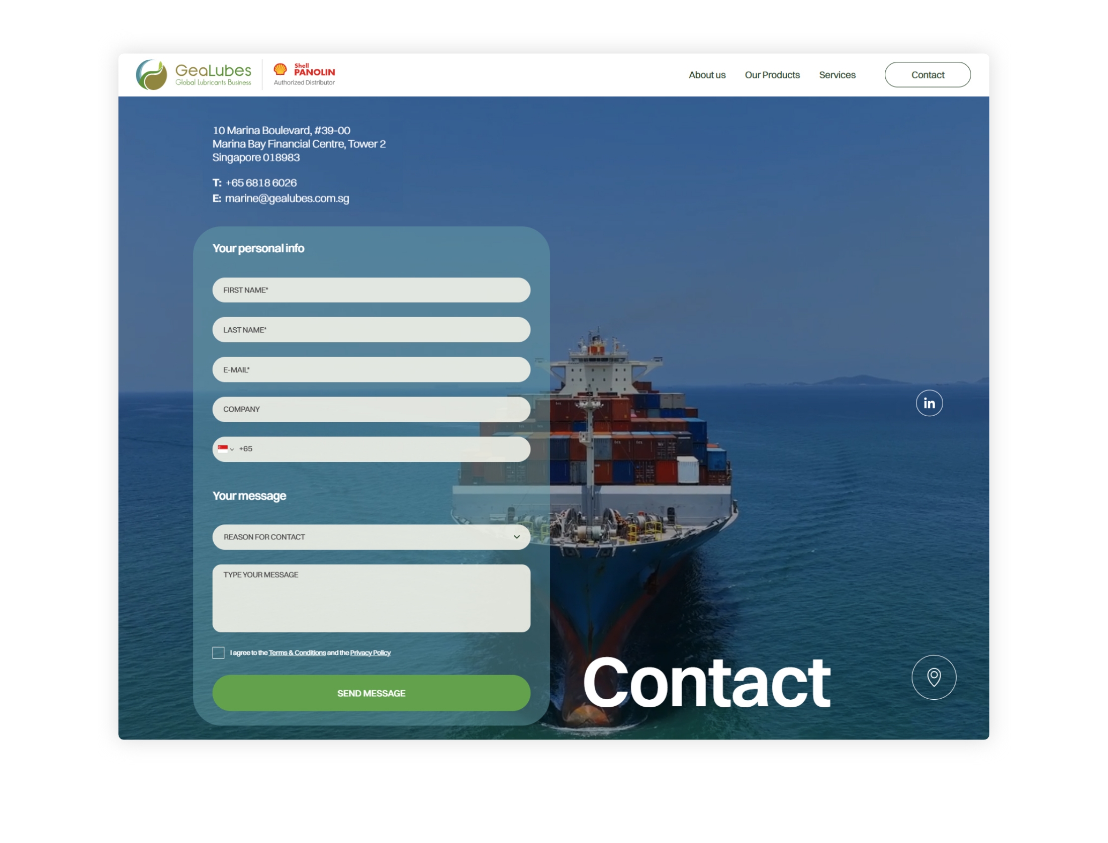 The Group - Outlook, Vision and Energy page WEB DESIGN AND DEVELOPMENT