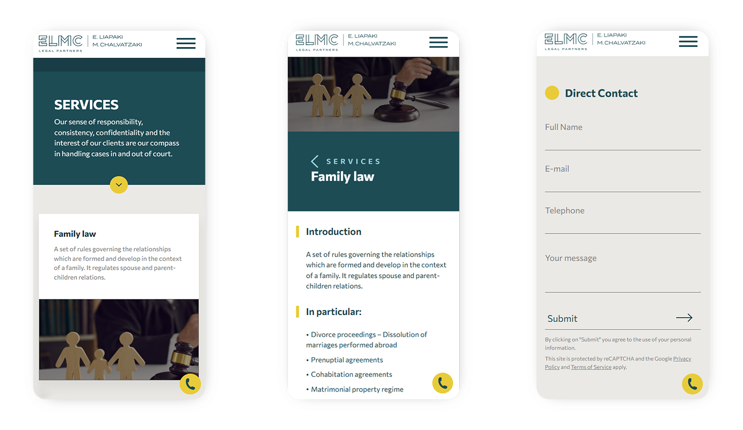 Mobile view of the website WEB DESIGN AND DEVELOPMENT