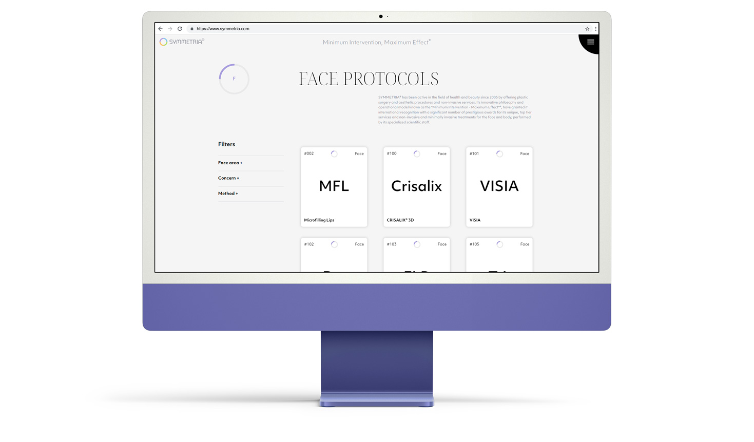 SYMMETRIA® Face Protocols WEB DESIGN AND DEVELOPMENT