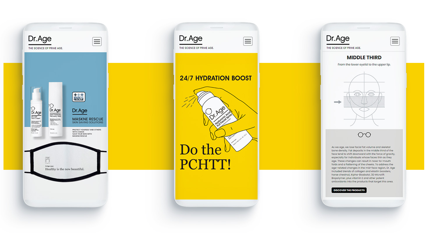 The e-shop as seen on mobile screens E-SHOP DESIGN AND DEVELOPMENT