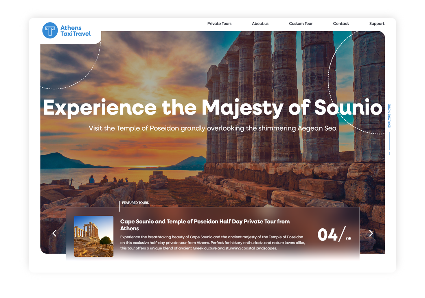 The homepage WEB DESIGN AND DEVELOPMENT