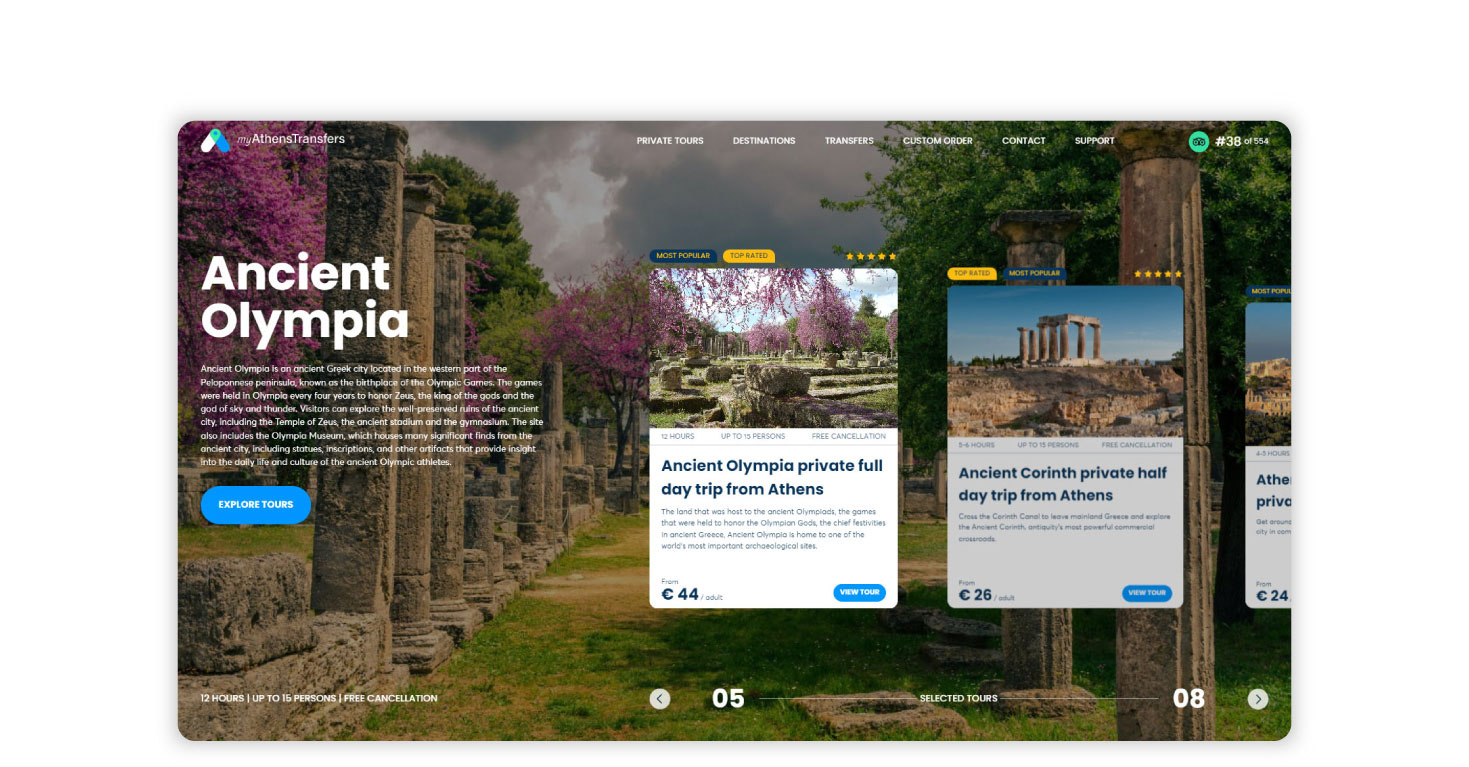 The homepage slider ΚΑΤΑΣΚΕΥΗ ΙΣΤΟΣΕΛΙΔΑΣ