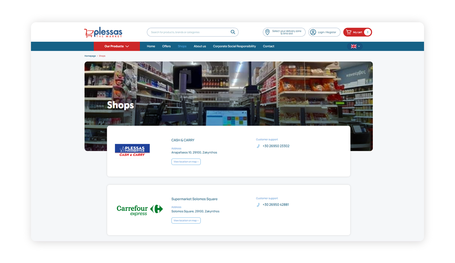 Stores Page WEB DESIGN AND DEVELOPMENT