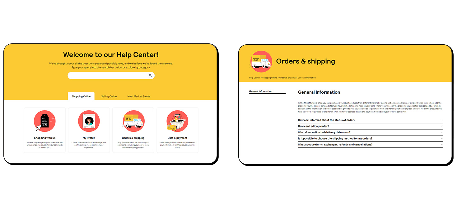 Help Center Page E-COMMERCE DESIGN AND DEVELOPMENT