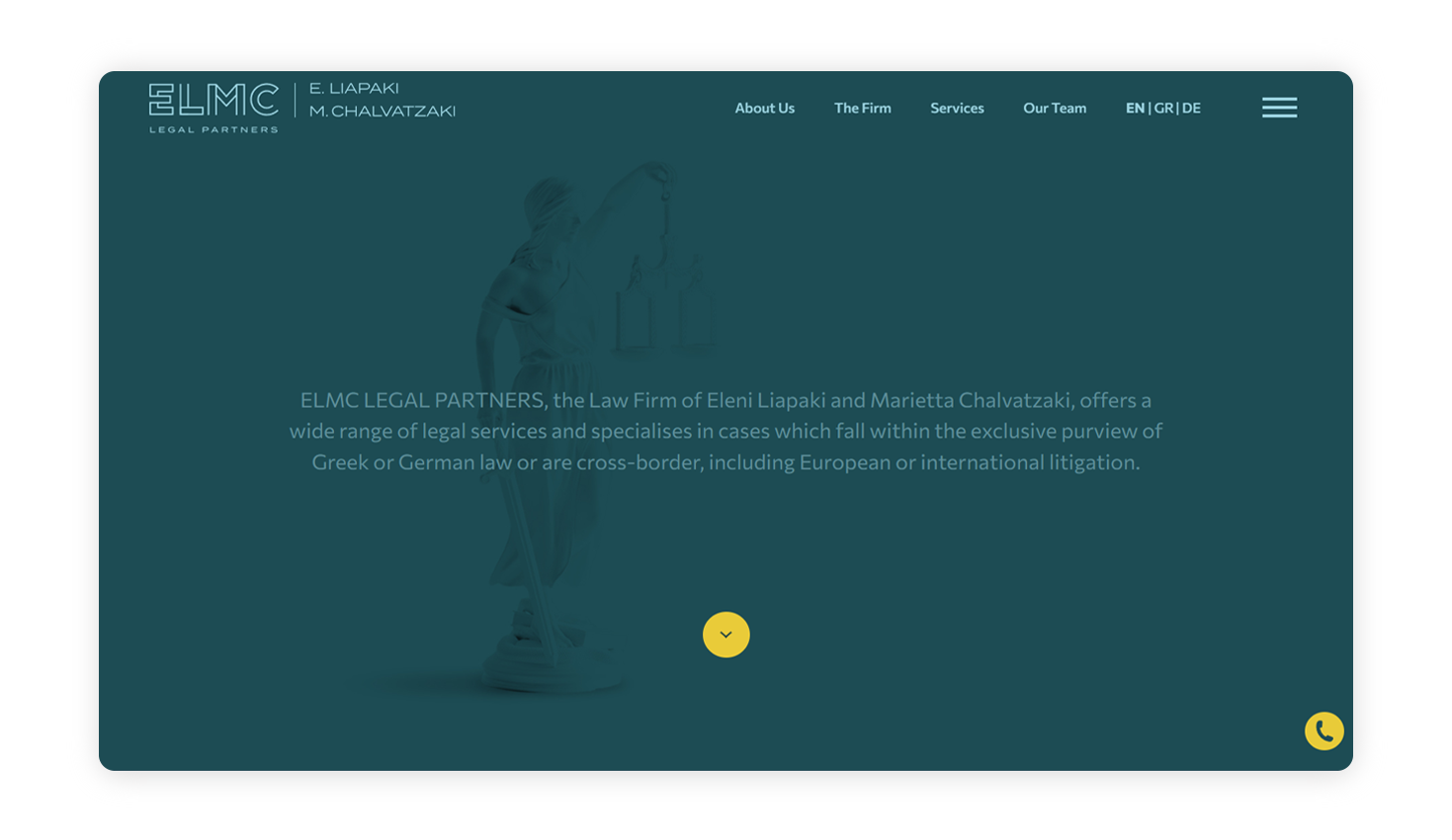 The homepage WEB DESIGN AND DEVELOPMENT