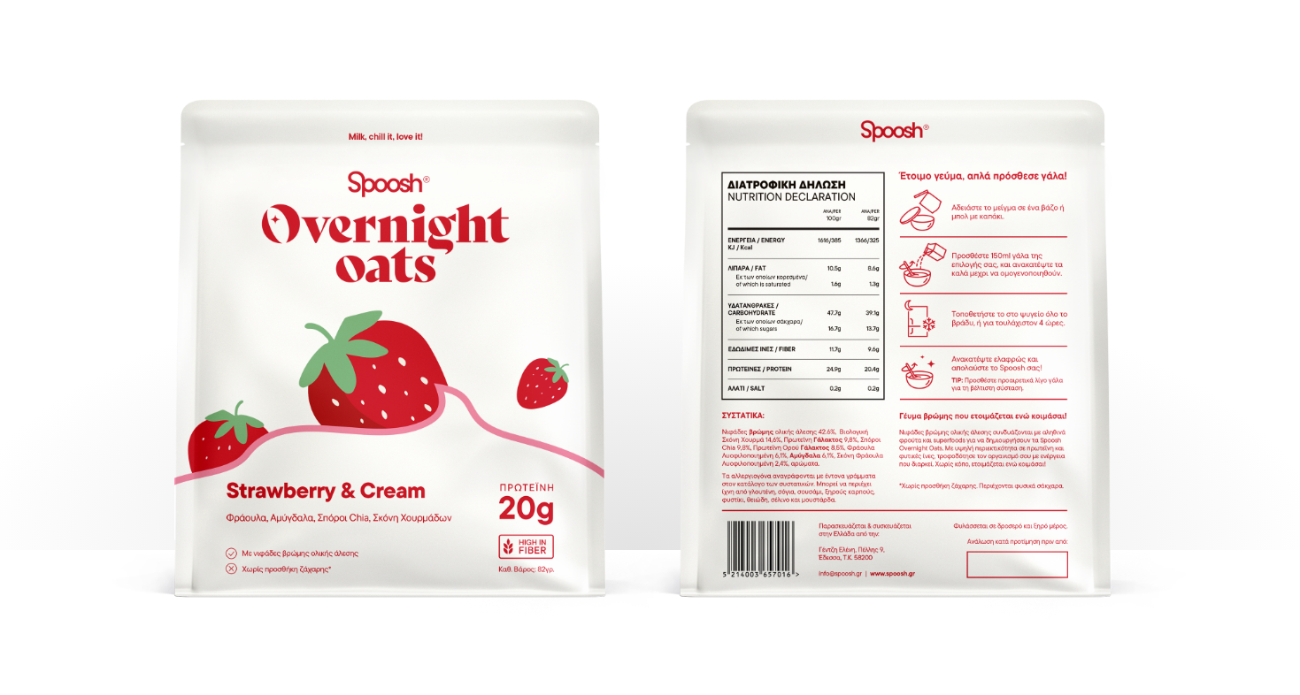 GRAPHIC DESIGN Spoosh - Overnight Oats, Branding & Packaging