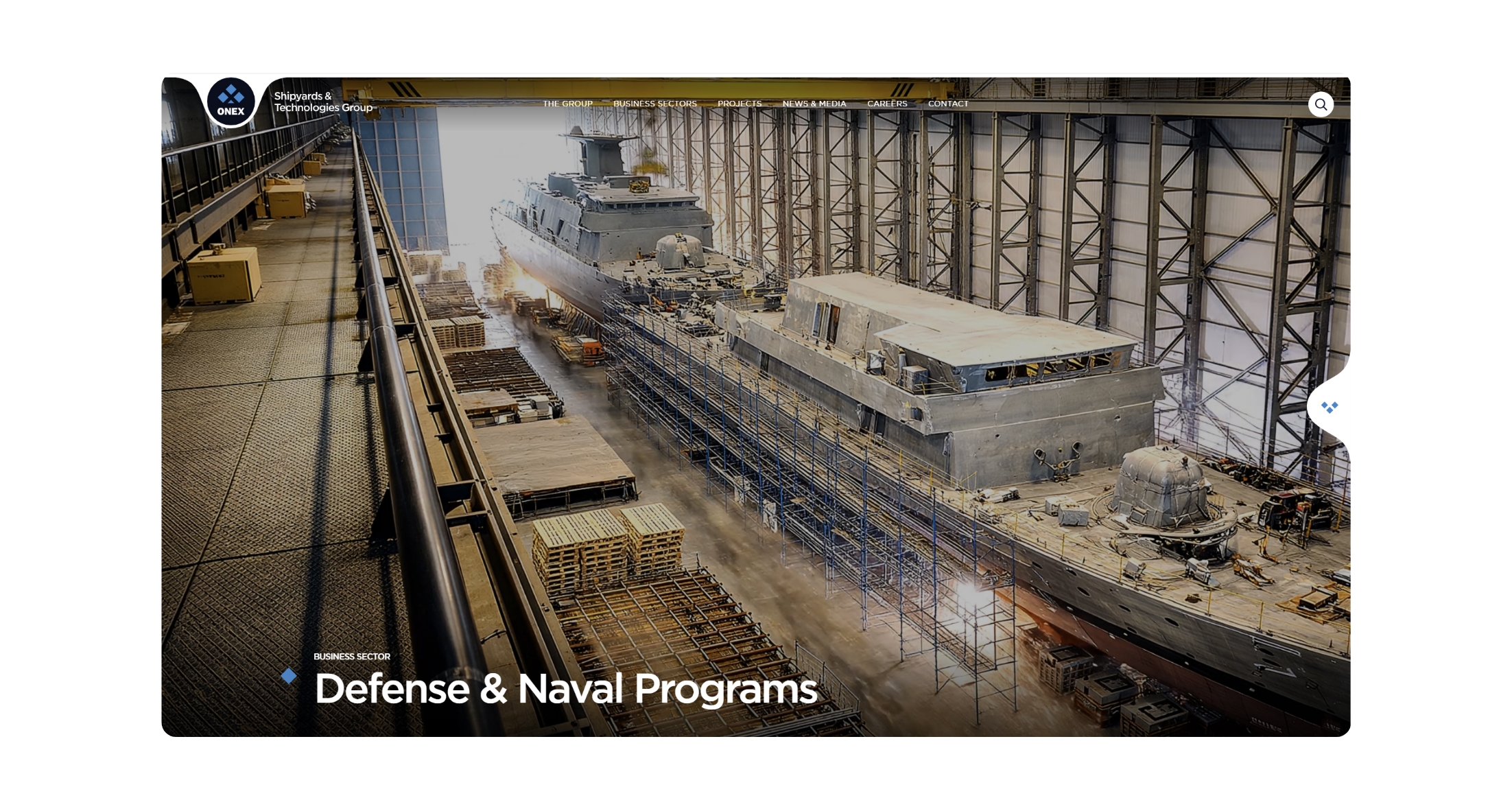 Business Sector - Defense and Naval Programs page WEB DESIGN AND DEVELOPMENT