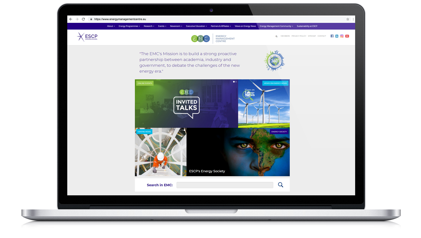 The EMC homepage CUSTOM WEBSITE | CMS