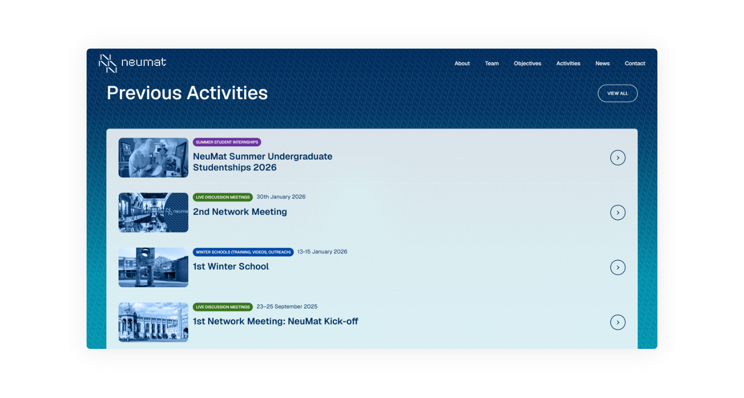 Activities section WEB DESIGN AND DEVELOPMENT