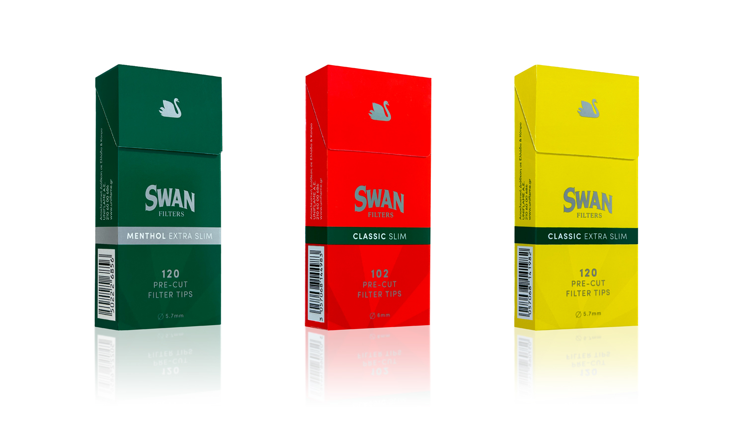 SWAN Menthol extra slim, Classic slim και Classic extra slim ΓΡΑΦΙΣΤΙΚΟΣ ΣΧΕΔΙΑΣΜΟΣ